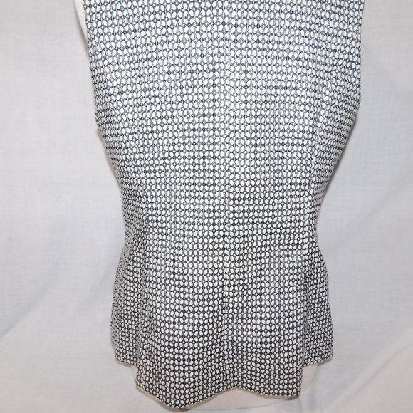 LISETTE L Montreal Womens L White Black pattern Fashion Blazer Vest - Picture 11 of 11